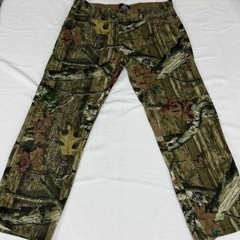 Mossy Oak Breakup Infinity Camo Hunting Pants 38x32 and Gloves Set Mens Cotton